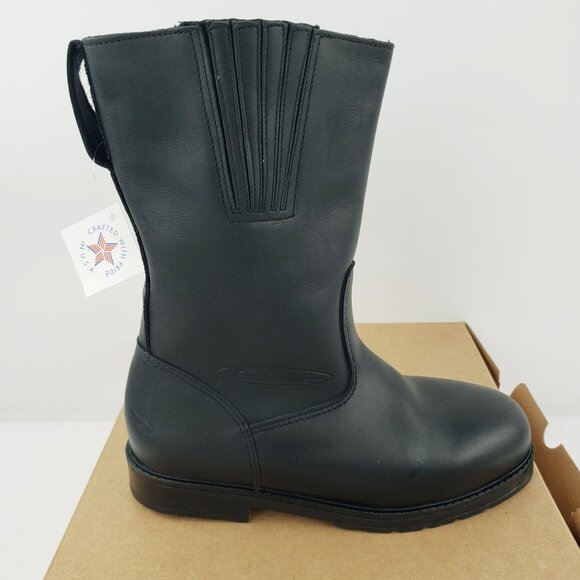 Cruiserworks Men 8.5 Wide Black Leather Classic Motorcycle Pull On Boots NEW - Picture 8 of 12